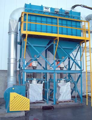 bulk bag fill station under reverse pulse dust collector bulk bag fill station under reverse pulse dust collector