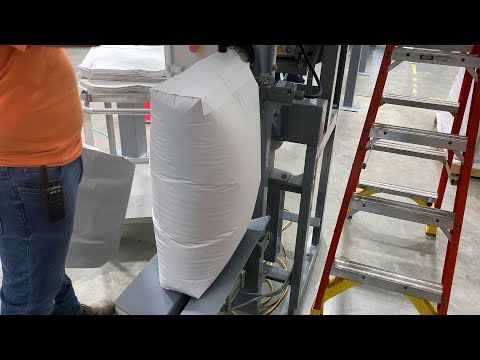 Sugar Bagging Machine Fills 50 Lb. Bags With Granulated Sugar