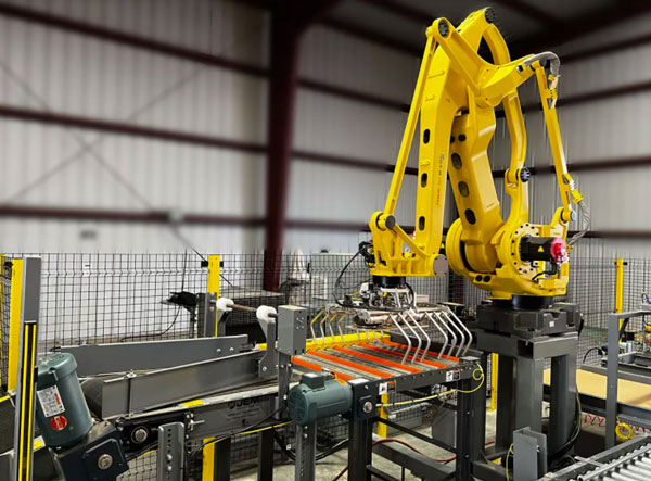 reconditioned used fanuc robot used for palletizing in bagging system