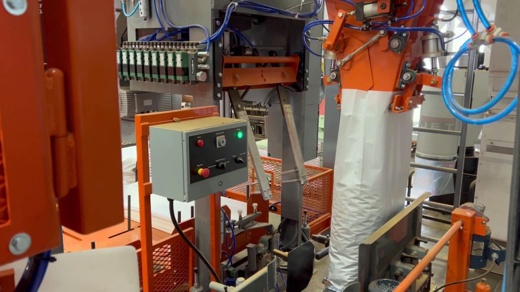 automatic nut bagging system with robotic bag placer