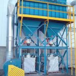bulk bag filling system with dust controlled automatic filling
