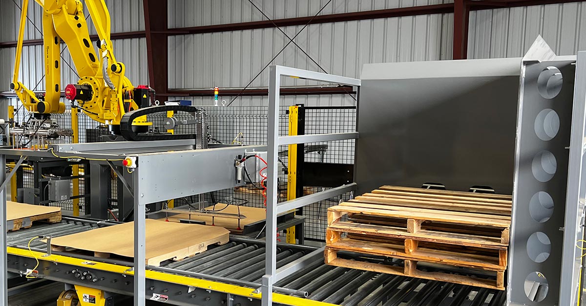 automatic pallet dispenser with slip sheet dispenser