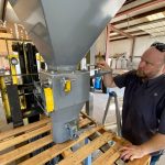 installing open mouth bagging machine on 25 cubic foot hopper