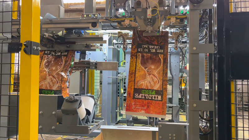 bag placer for open top bagging systems