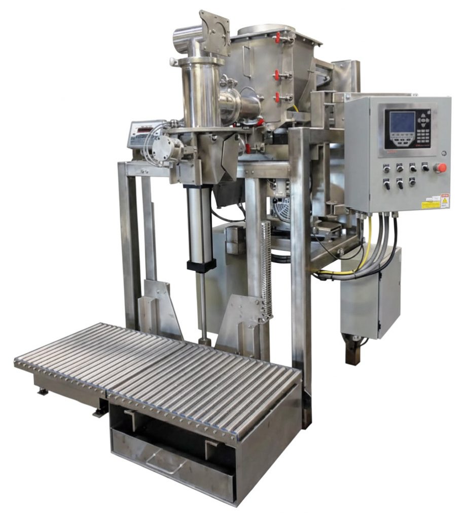Industrial Auger Filler for 50 Pound Food Powders with Check Weigher
