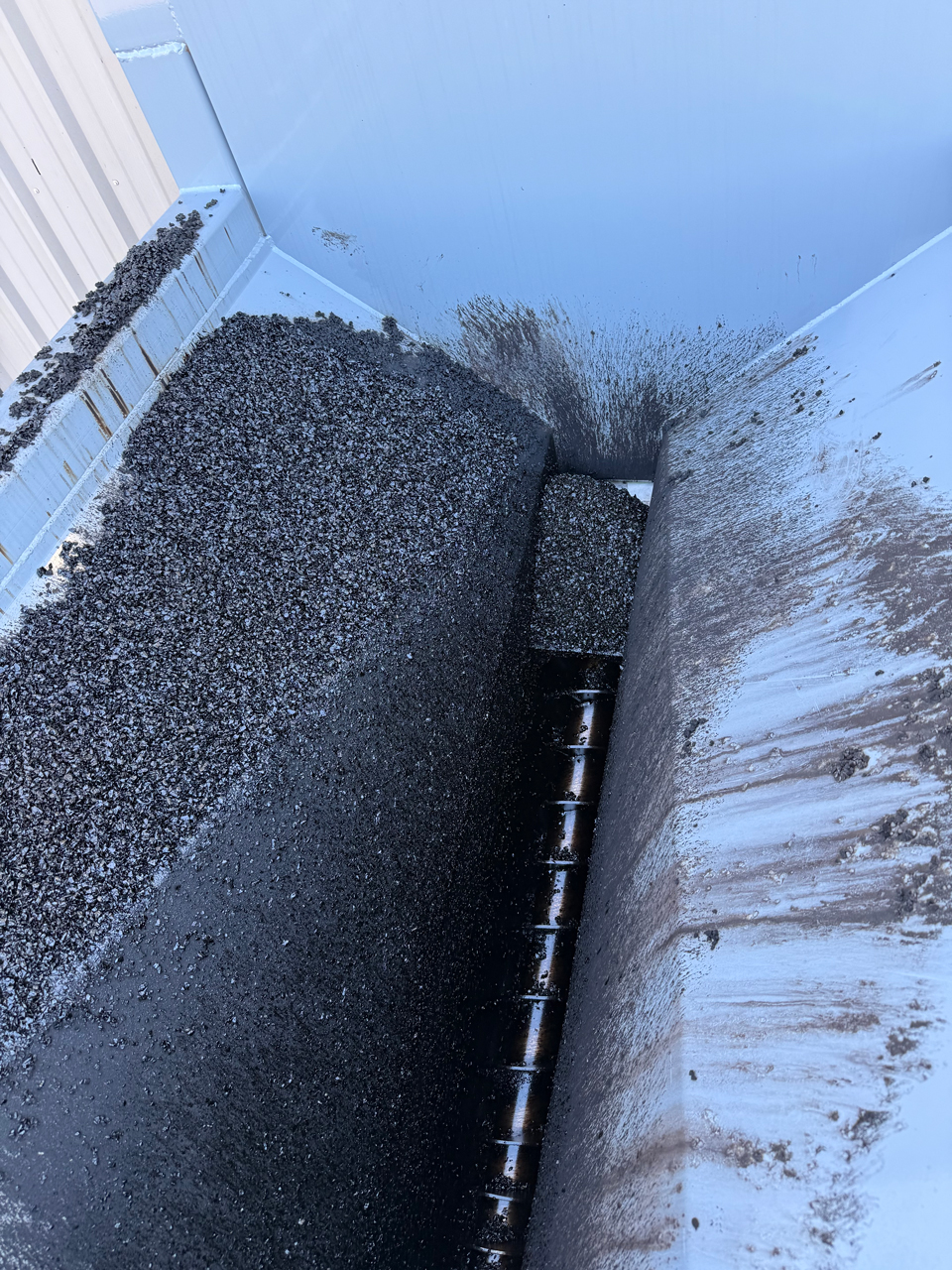 auger conveyor at the bottom of surge hopper
