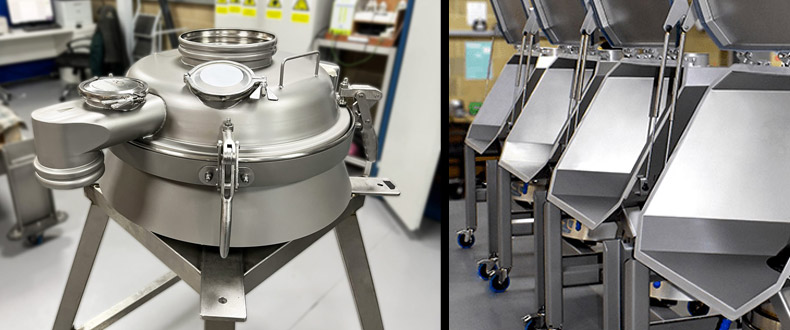 check screening machine and bag dump stations