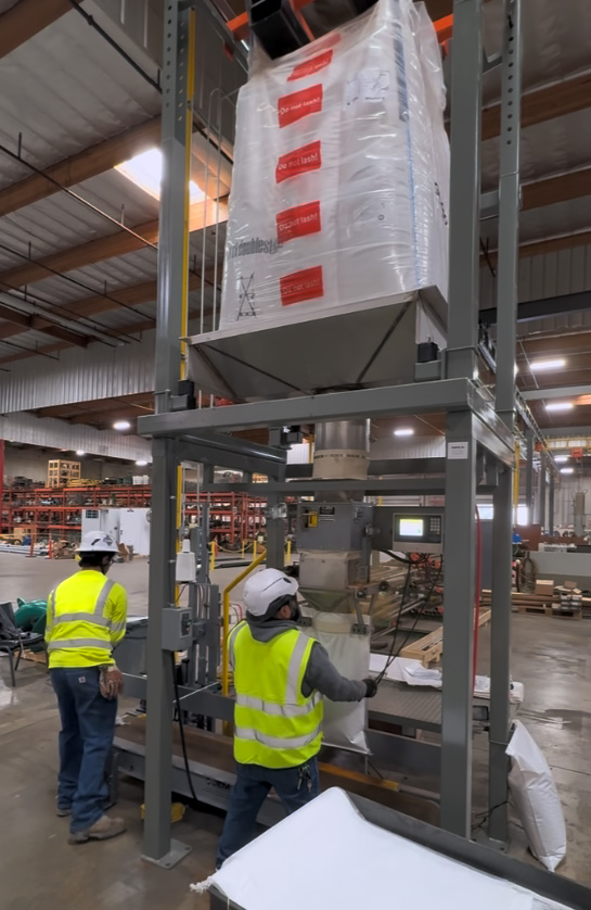 bbu bulk bag super sack unloader to open mouth bagging machine 002