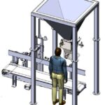 drawing of 25 cubic foot supply hopper with gross weigh bagging scale attached
