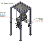 drawing of 37 cubic foot hopper over belt feeder and gross weigh bagging scale