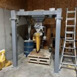 probox seed box stand and mechanical bagging machine support