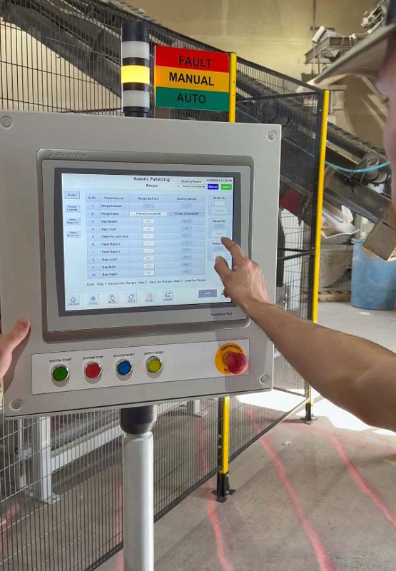 adjusting-controls-on-ABB-bag-palletizing-system-using-a-touch-screen